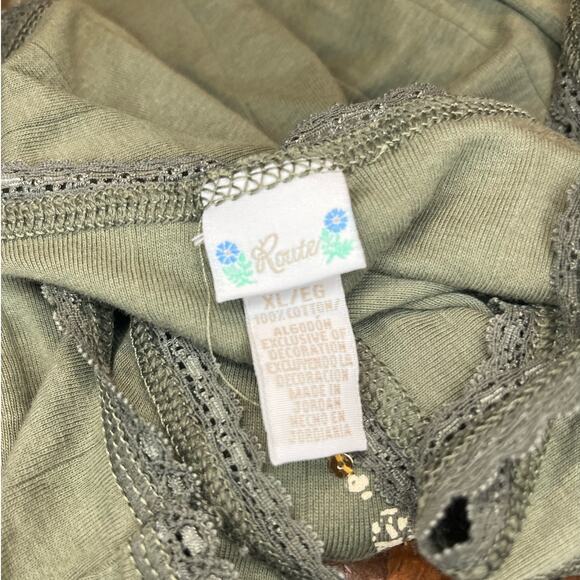 Y2K Lace Trimmed  Fairycore Tank With Bead and Sequins Details Size XL - Picture 6 of 6